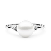 Inel cu perla naturala alba din argint si cristale DiAmanti SK21367R-W-G